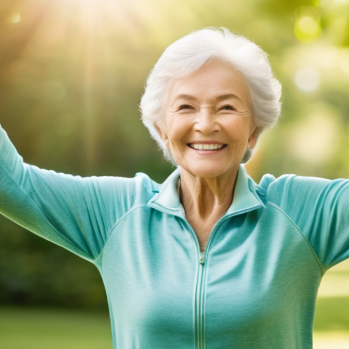 Home 29 노화의 생리학 - **Prompt:** A vibrant and active elderly woman (around 70-80 years old) with a warm, genuine smile, ...