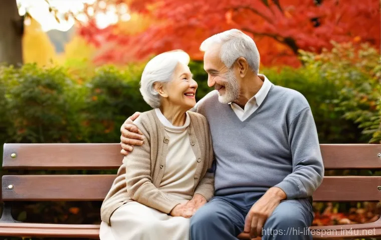 평균수명과 불임 - **Prompt 1: Joyful Golden Years**
    "An elderly, diverse couple, both in their late 70s, radiating...